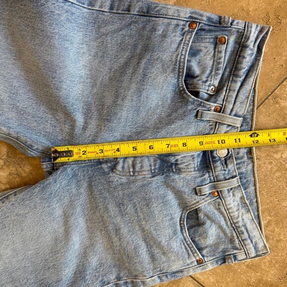 Levis 501S Womens Jeans 28x28 Lightwash Premium Denim Button Fly Skinny Big E - Picture 12 of 14